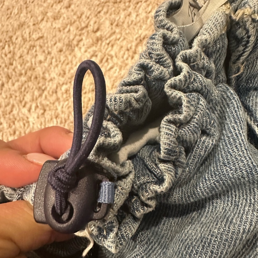 Zara Light Blue Denim Joggers - Picture 5 of 11